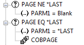 Example of COBPAGE in PPD