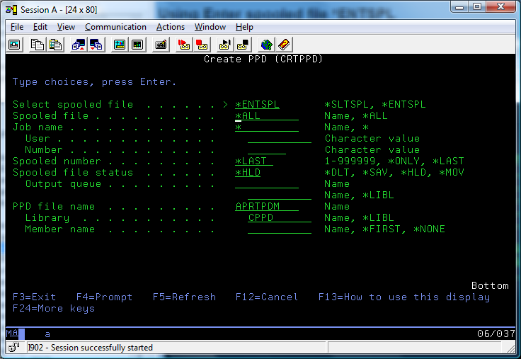 CRTPPD ENTSPL Parameters