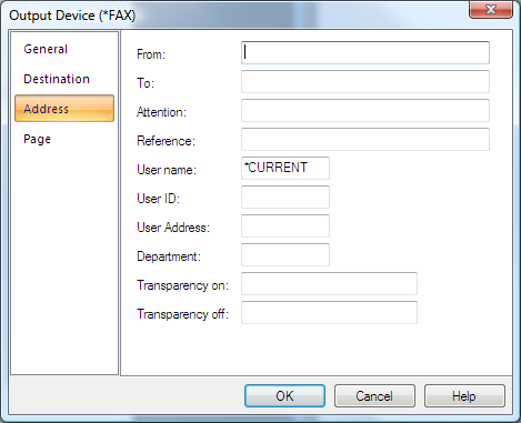 Fax Address Settings