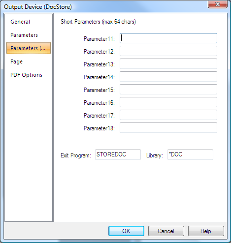 Parameters (Short) Settings