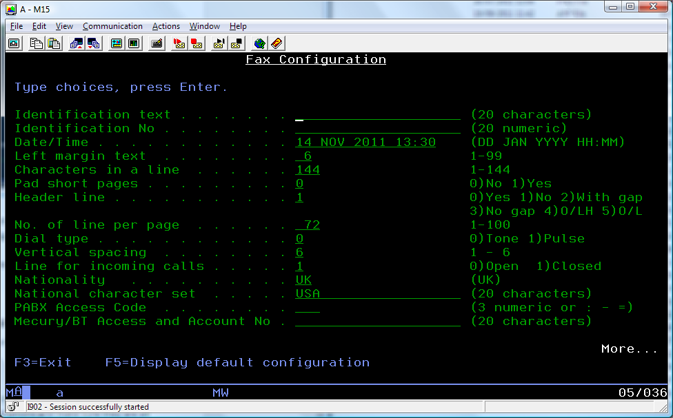 Fax Configuration