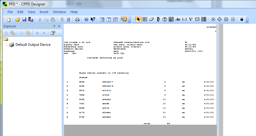 Spooled File Imported into Cobwebb Designer