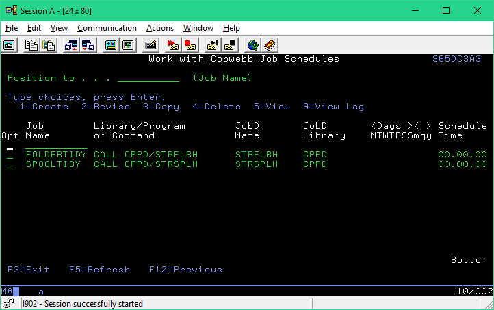 FOLDERTIDY Job Schedule