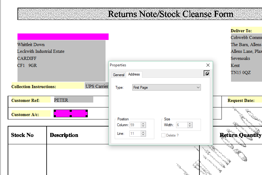 Output Page selection