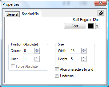 Spooled File Element Properties