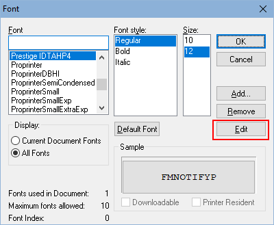 Edit Font