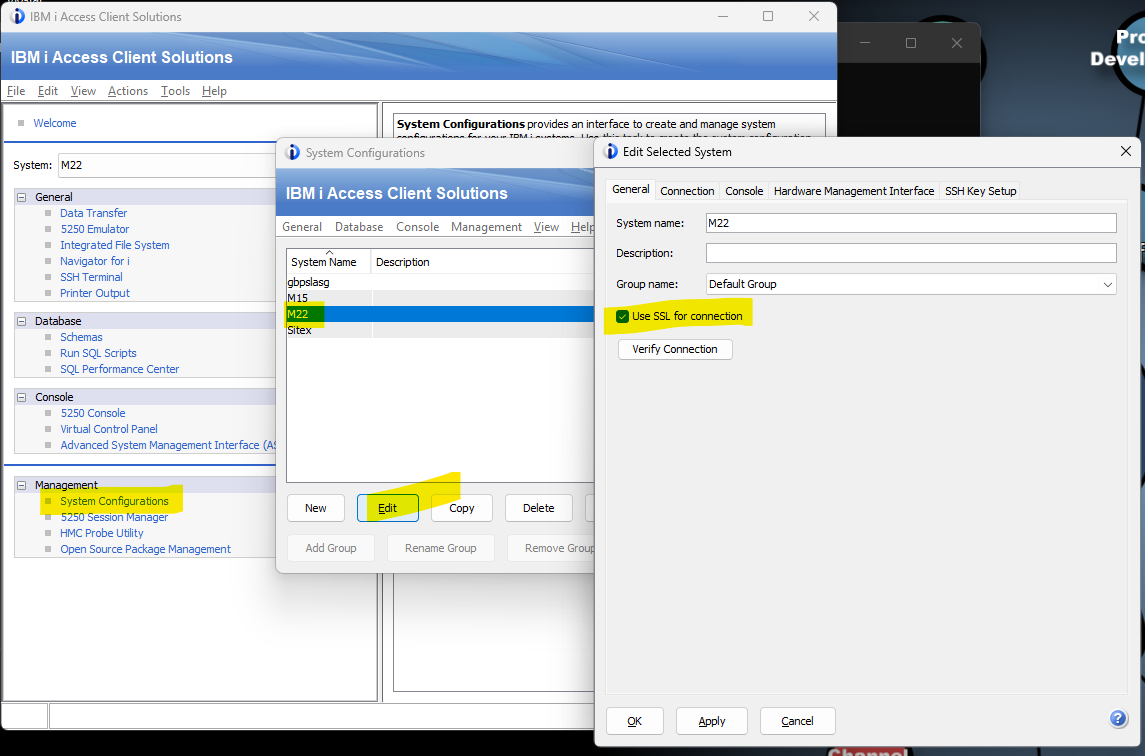 Use SSL for connection